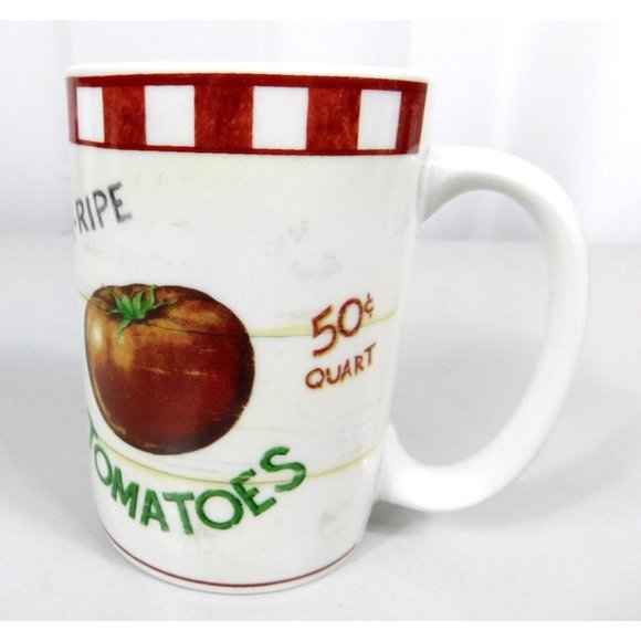 Home Trends Farm Fresh Vine Ripe Tomatoes Coffee Mug Stoneware Discontinued - Picture 2 of 9